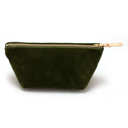 Olive Velvet Travel Clutch