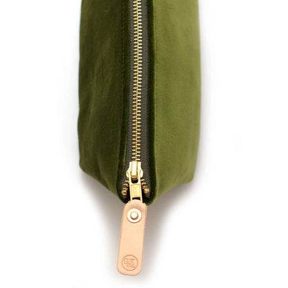 Olive Velvet Travel Clutch