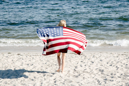 Vintage American Flag Throw Blanket