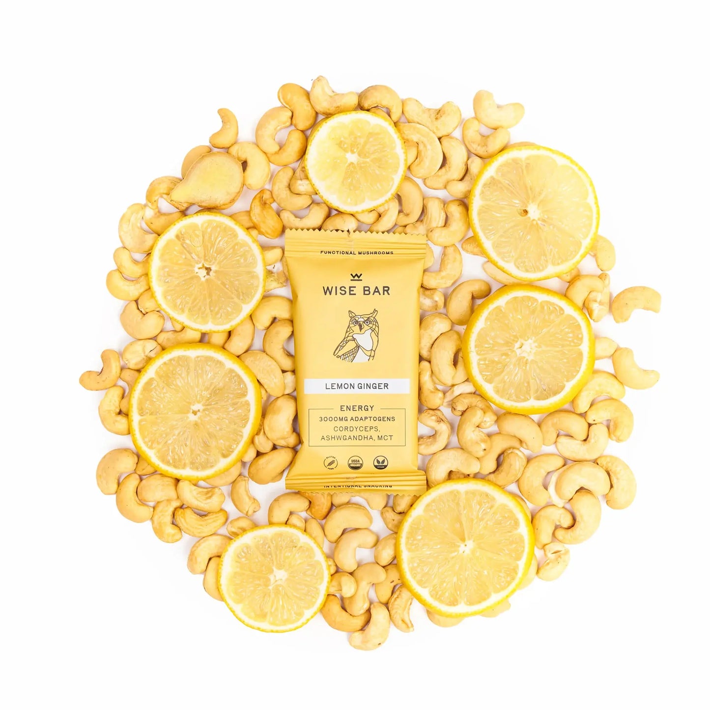 Adaptogen Mushroom Nutrition Bar in Lemon Ginger