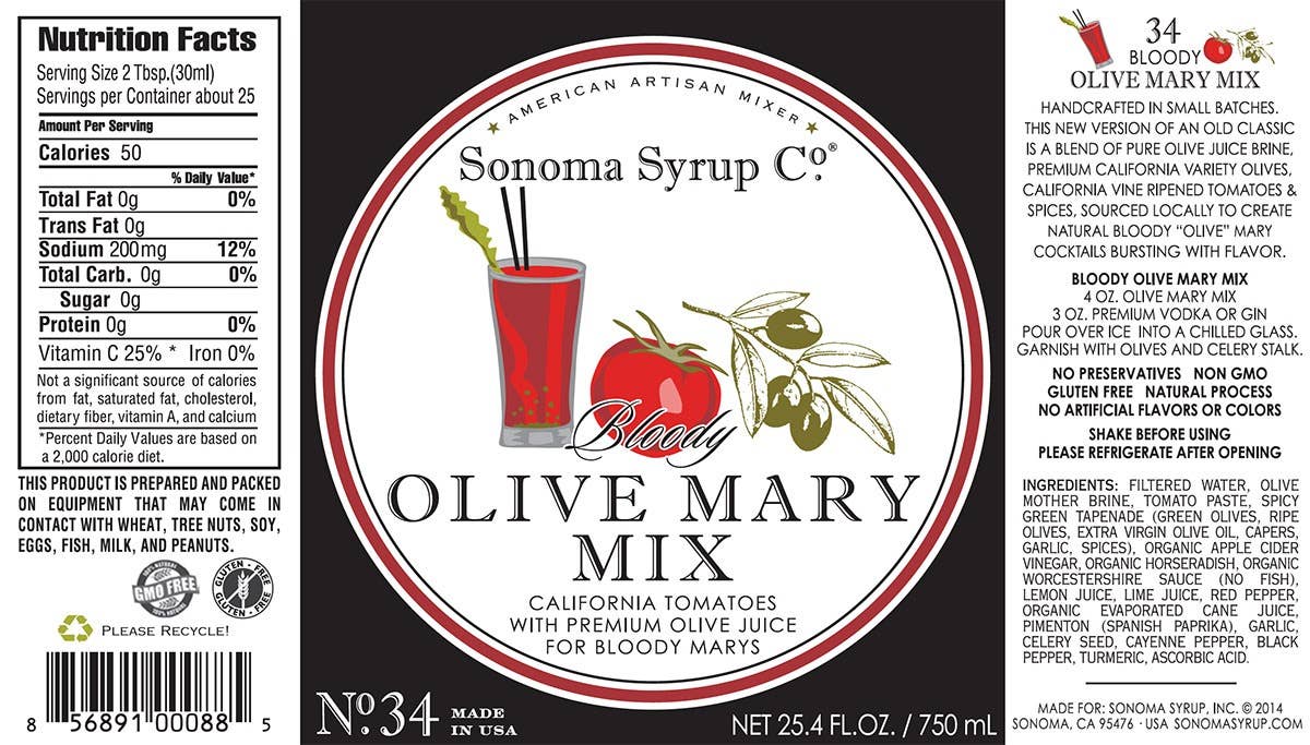 Cocktail Mixer 25.4 oz Olive Mary Mix