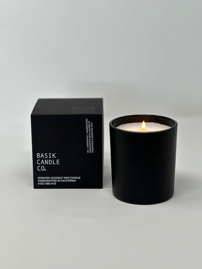 Candle in Matte Black Glass