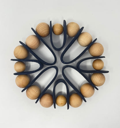 Culinary Trivet in Leather & Wood Poppy