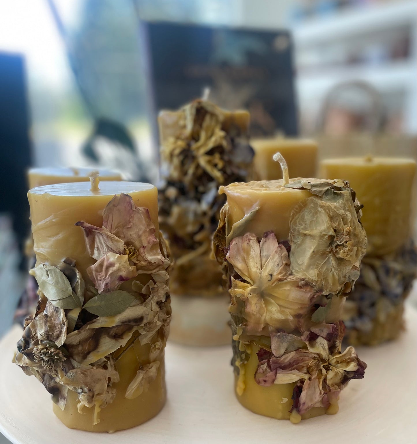 Candle of Flora Beeswax by Louesa Roebuck