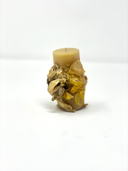 Candle of Flora Beeswax Small Pillar by Louesa Roebuck