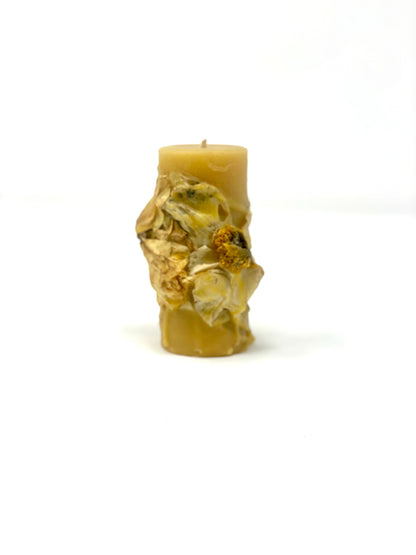 Candle of Flora Beeswax Small Pillar by Louesa Roebuck