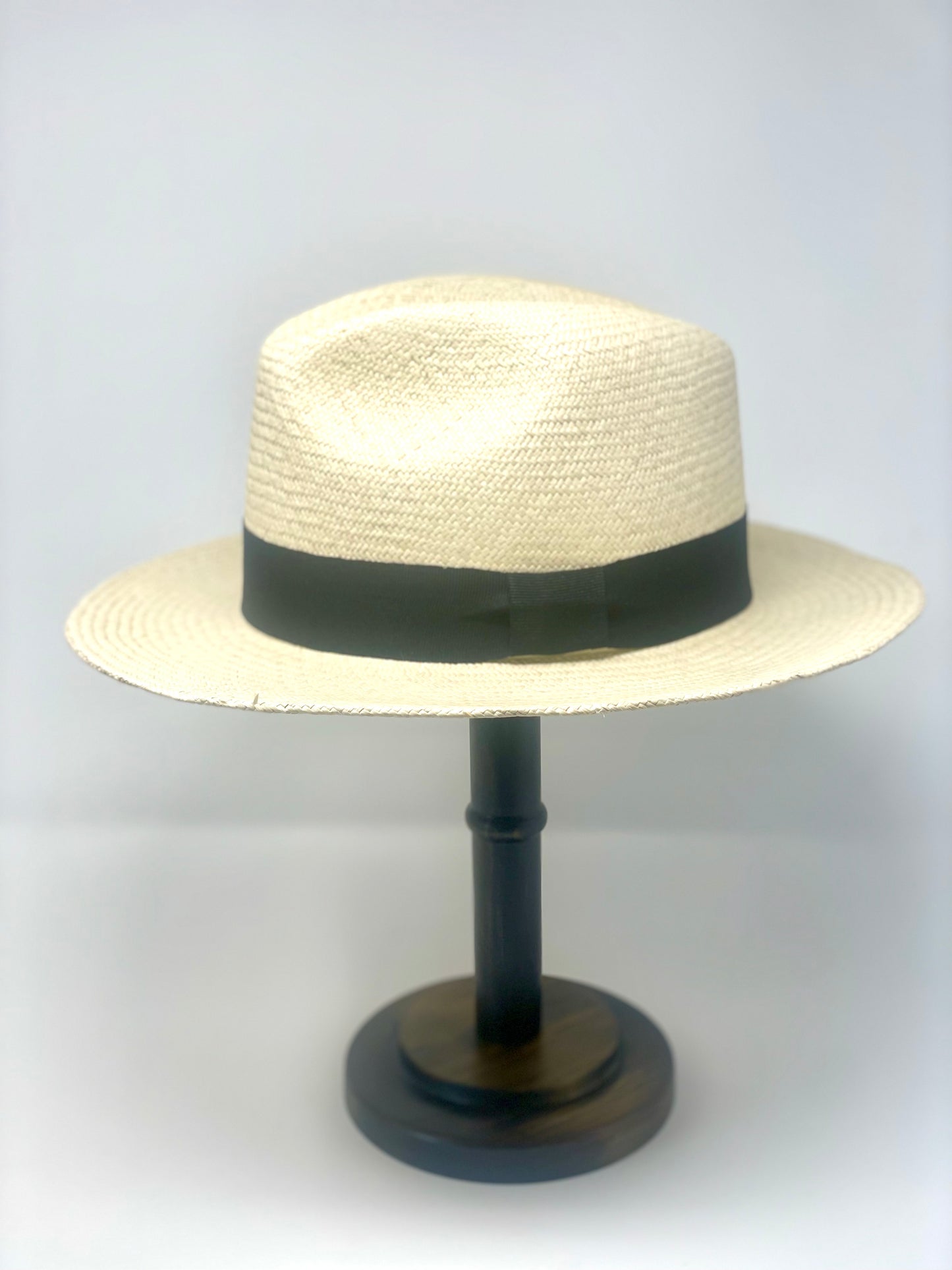 Natural Panama Hat with Grosgrain Ribbon by Hampui