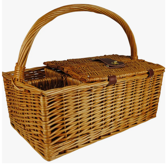 Willow Picnic Basket Two Bottle