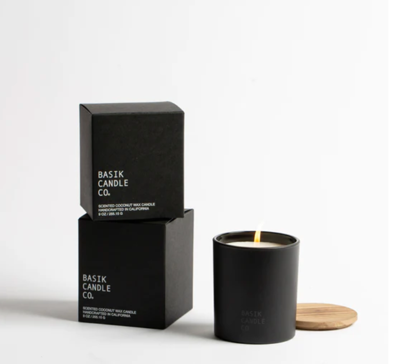 Candle in Matte Black Glass