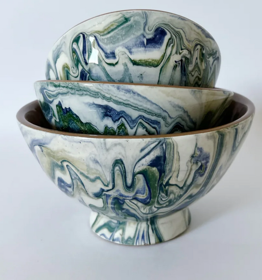 Medium Swirl Bowl Blue-Green