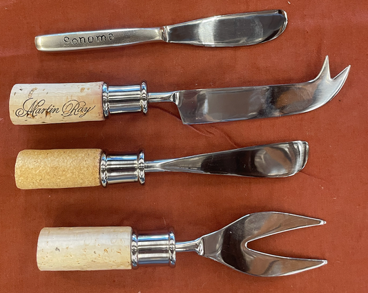 Vineyard Table Cheese Board Utensils - Knife - Spreader - Fork