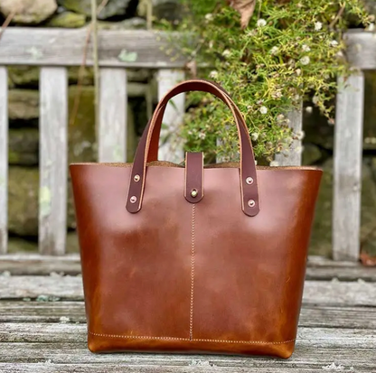 Wax Brown Leather Mini Tote bag