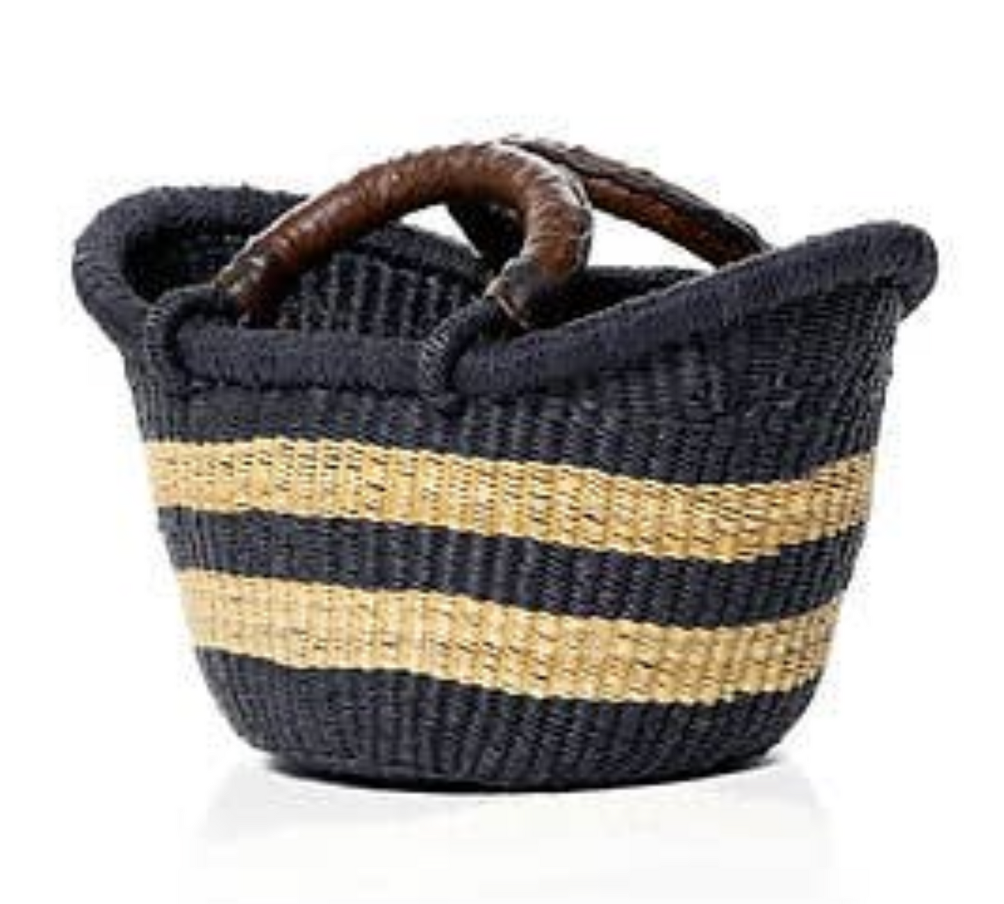 Victoria Basket - Style No.3 Petite Multi Stripe in Handwoven Straw