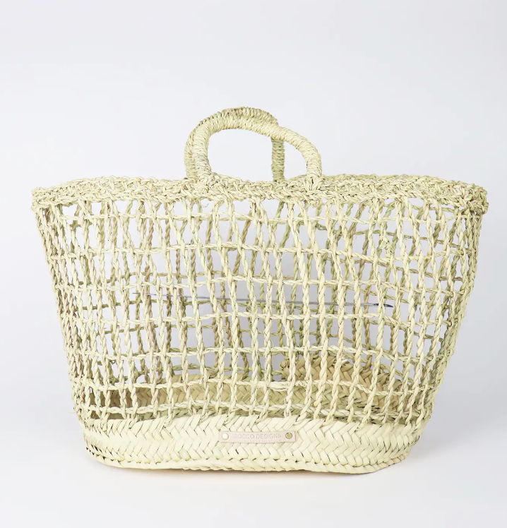 Basket in Open Weave Palm