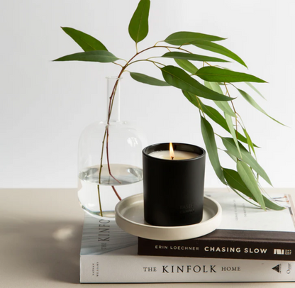 Candle in Matte Black Glass