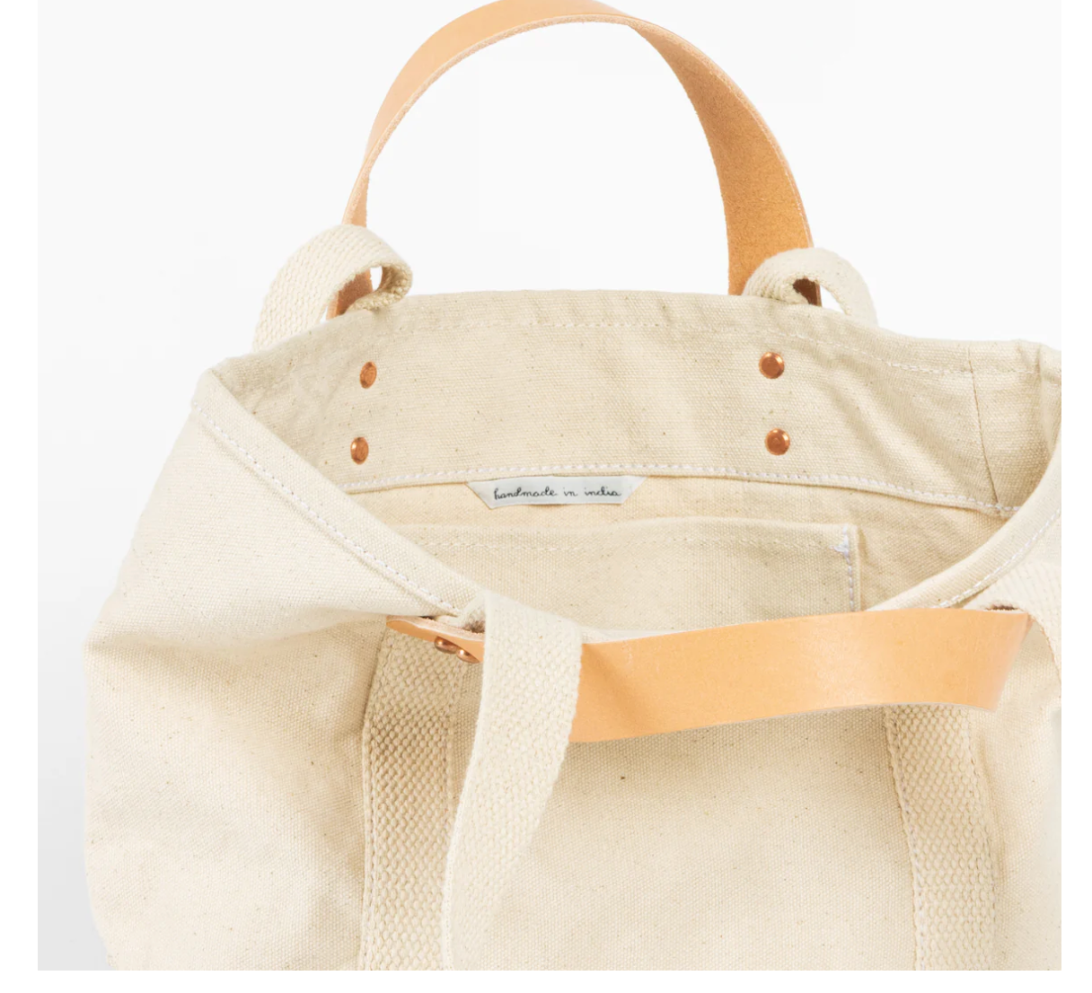 Lunch Tote in Canvas and Leather