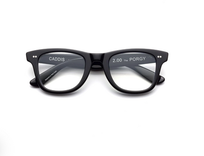 Porgy Backstage Reading Glasses in Gloss Black by Caddis