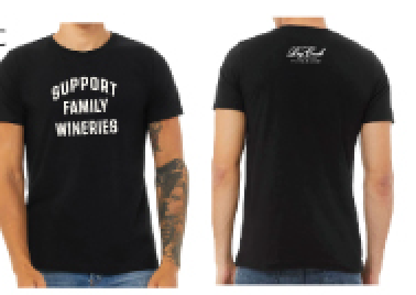 WHLSL Men's Black Support Family Wineries Tee