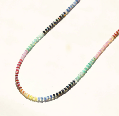 Gemstone beaded Necklace 180 by Julia Szendrei
