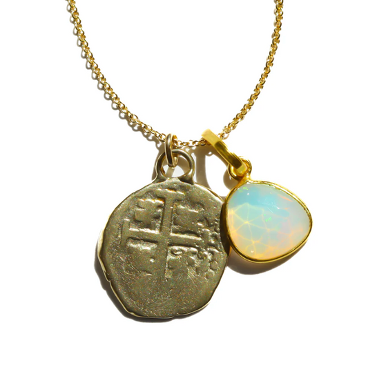 Opal Coin Relic Necklace