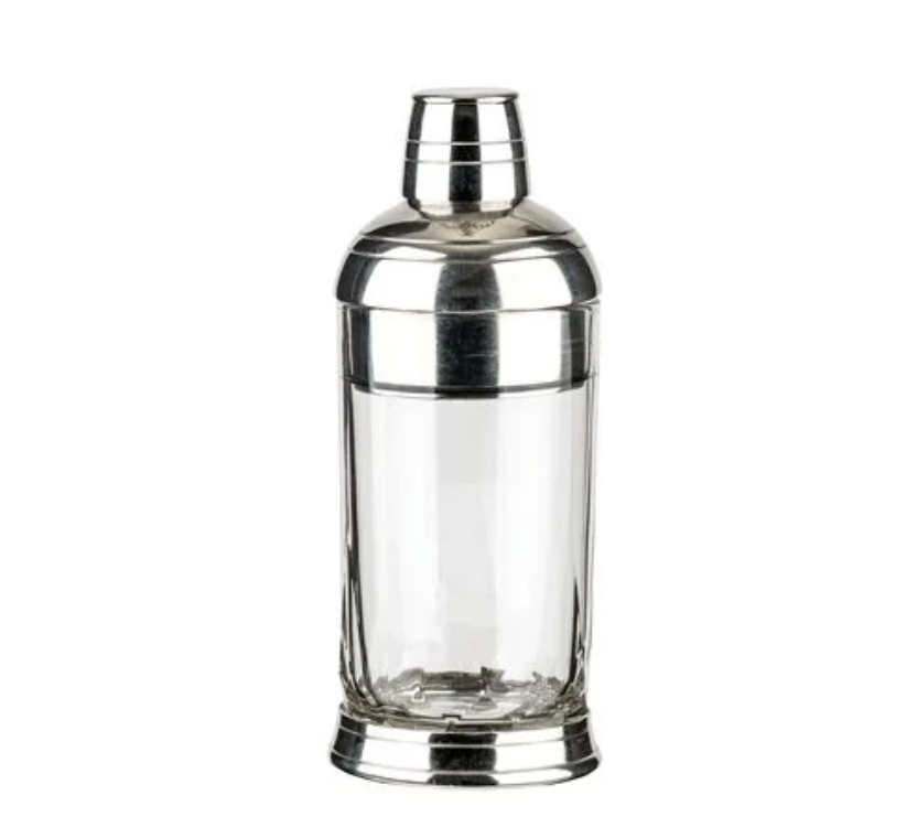 Glass & Pewter Cocktail Shaker