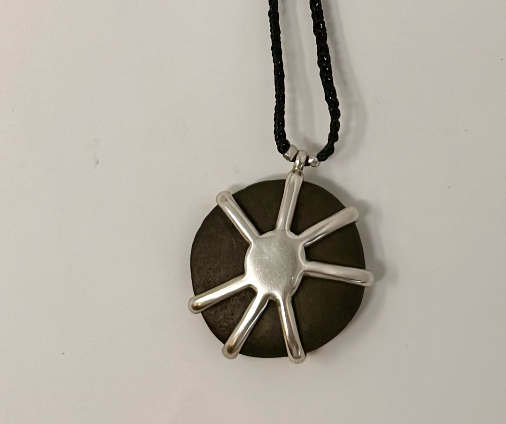 Wrapped beach Stone # 1 Starburst by jill platner
