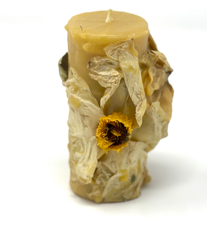 Candle of Flora Beeswax Small Pillar by Louesa Roebuck