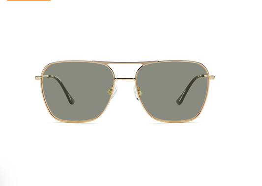 Hooper Sunglasses in Polished Gold with Green Polarized lenses by Caddis