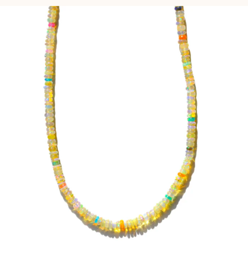 Gemstone beaded Necklace 180 by Julia Szendrei