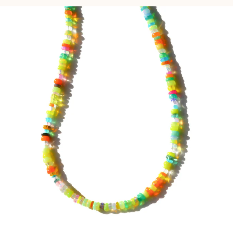Gemstone beaded Necklace 180 by Julia Szendrei
