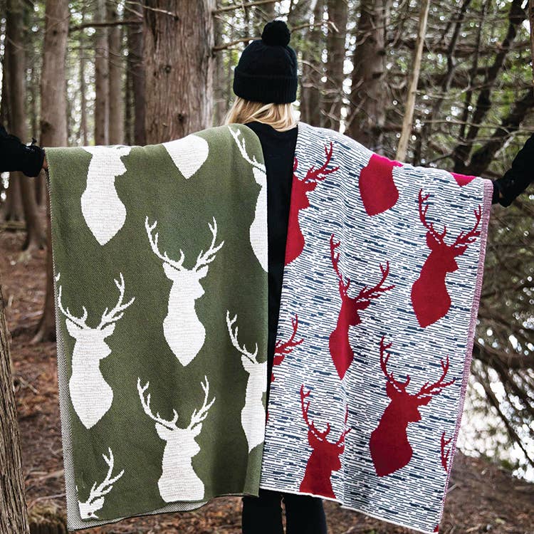 Mountain Oh Deer Throw Blanket