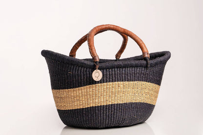 Basket  - The Victoria  - Style No.2 Petite in Handwoven Straw